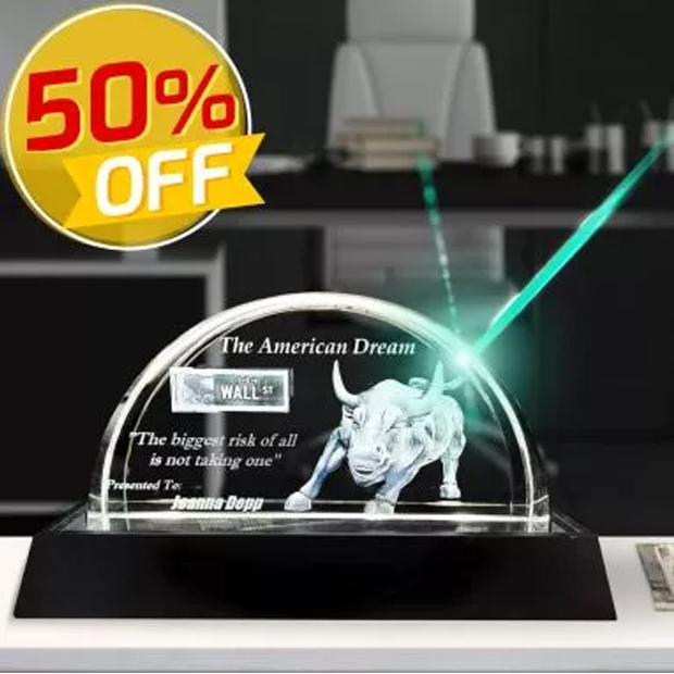 3D Crystal Half Moon Award